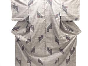 大特価品　短冊に花模様織り出し本場泥大島紬着物(9マルキ)